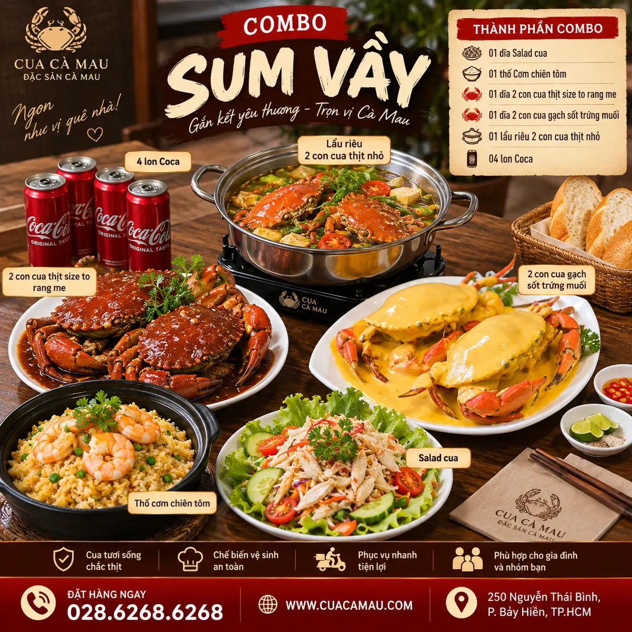 Đặt combo cua hải sản